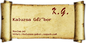 Kaluzsa Gábor névjegykártya