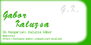 gabor kaluzsa business card